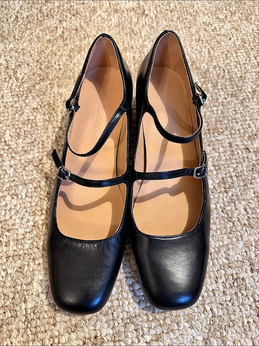 Madewell Black Mary Jane Block Heel Shoes, size 9